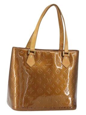 LOUIS VUITTON Monogram Vernis Houston Hand Bag Bronze